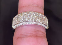 
              10K WHITE GOLD 1.50 CARAT MENS REAL DIAMOND ENGAGEMENT WEDDING PINKY RING BAND
            