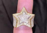 
              10K YELLOW GOLD 2.75 CARAT MENS REAL DIAMOND STAR ENGAGEMENT WEDDING PINKY RING BAND
            