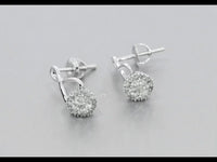 
              10K WHITE GOLD .40 CARAT REAL DIAMOND WOMENS LADIES HOOPS EARRINGS HUGGIE STUDS
            