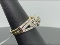 
              10K YELLOW GOLD .50 CARAT REAL DIAMOND ENGAGEMENT RING WEDDING BAND BRIDAL SET
            