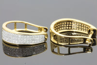 
              .50 CARAT REAL DIAMONDS STERLING SILVER YELLOW GOLD PLATING HOOPS EARRINGS HUGGIE STUDS
            