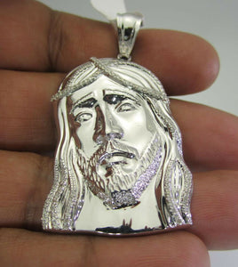 .60 CARAT MENS 100% GENUINE DIAMOND JESUS HEAD FACE CROSS CHARM PENDANT PIECE