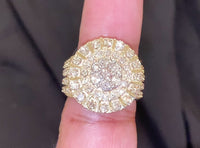 
              10K YELLOW GOLD 4.25 CARAT MENS REAL DIAMOND ENGAGEMENT WEDDING PINKY RING BAND
            