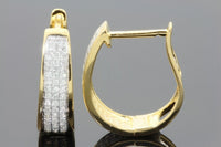 
              .50 CARAT REAL DIAMONDS STERLING SILVER YELLOW GOLD PLATING HOOPS EARRINGS HUGGIE STUDS
            