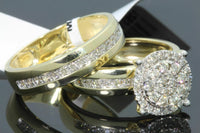 
              10K YELLOW GOLD .75 CARAT WOMEN REAL DIAMOND ENGAGEMENT RING WEDDING BAND RING SET
            
