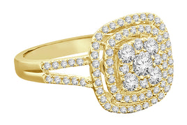 10K YELLOW GOLD 1.25 CARAT WOMENS REAL DIAMOND BRIDAL WEDDING ENGAGEMENT RING