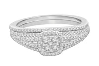 
              10K WHITE GOLD .75 CARAT WOMENS REAL DIAMOND ENGAGEMENT RING WEDDING BAND SET
            