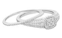 
              10K WHITE GOLD .60 CARAT WOMENS REAL DIAMOND ENGAGEMENT RING WEDDING BAND SET
            