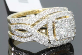 10K YELLOW GOLD 2 CARAT WOMEN DIAMOND ENGAGEMENT RING 2 WEDDING BANDS BRIDAL SET