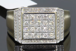 10K YELLOW GOLD .70 CARAT MENS REAL DIAMOND ENGAGEMENT WEDDING PINKY RING BAND