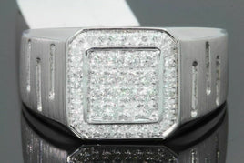 10K SOLID WHITE GOLD .51 CARAT REAL DIAMOND ENGAGEMENT RING WEDDING PINKY BAND