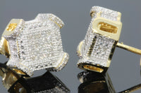 
              .40 CARAT REAL DIAMONDS STERLING SILVER YELLOW GOLD PLATING MENS WOMENS 10 mm 100% REAL DIAMONDS EARRINGS STUDS
            