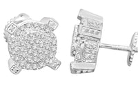 
              10K WHITE GOLD .65 CARAT MENS WOMENS 9 MM 100% REAL DIAMONDS EARRINGS STUDS
            