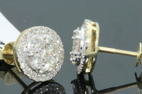 
              10K YELLOW GOLD 1.15 CARAT MENS/WOMENS 10 mm 100% GENUINE DIAMONDS EARRING STUDS
            