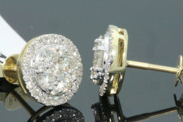 10K YELLOW GOLD 1.15 CARAT MENS/WOMENS 10 mm 100% GENUINE DIAMONDS EARRING STUDS