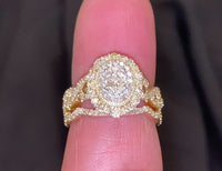 
              10K YELLOW GOLD 1.10 CARAT WOMEN REAL DIAMOND ENGAGEMENT RING WEDDING BAND BRIDAL SET
            
