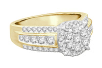 
              10K YELLOW WHITE GOLD 1.30 CT WOMEN REAL DIAMOND ENGAGEMENT RING WEDDING BRIDAL
            