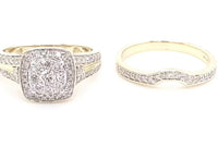 
              10K YELLOW GOLD 1.50 CARAT WOMENS REAL DIAMOND ENGAGEMENT RING WEDDING BAND SET
            