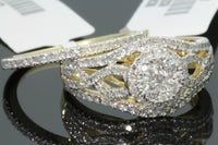 
              10K YELLOW GOLD 1.25 CARAT WOMENS REAL DIAMOND ENGAGEMENT RING WEDDING BAND SET
            
