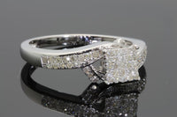 
              .40 CARAT WOMENS STERLING SILVER REAL DIAMOND ENGAGEMENT BRIDAL WEDDING RING
            