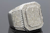 
              1.75 CARAT GENUINE DIAMONDS MENS STERLING SILVER ENGAGEMENT DIAMOND RING PINKY
            