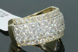 10K YELLOW GOLD 4.25 CARAT MENS REAL DIAMOND ENGAGEMENT WEDDING PINKY RING BAND