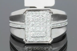 10K SOLID WHITE GOLD .75 CARAT REAL DIAMOND ENGAGEMENT RING WEDDING PINKY BAND