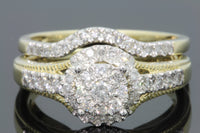 
              10K YELLOW GOLD .60 CARAT WOMEN REAL DIAMOND ENGAGEMENT RING WEDDING BAND RING SET
            