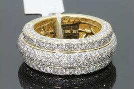 10K YELLOW GOLD 3.50 CARAT MENS REAL DIAMOND ENGAGEMENT WEDDING PINKY RING BAND