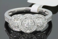 
              10K WHITE GOLD .60 CARAT WOMENS REAL DIAMOND BRIDAL WEDDING RING ENGAGEMENT RING
            