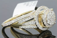 
              10K YELLOW GOLD 1.50 CARAT WOMENS REAL DIAMOND ENGAGEMENT RING WEDDING BAND SET
            