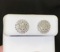 
              10K WHITE GOLD .60 CARAT 10 MM 100% GENUINE DIAMONDS MENS/WOMENS EARRING STUDS
            