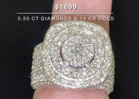 
              10K YELLOW GOLD 5.50 CARAT MENS REAL DIAMOND ENGAGEMENT WEDDING PINKY RING BAND
            