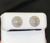 
              10K WHITE GOLD .50 CARAT 10 MM 100% GENUINE DIAMONDS MENS/WOMENS EARRING STUDS
            