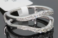 
              10K WHITE GOLD SOLITAIRE ENHANCER .47 CT DIAMOND RING GUARD WRAP WEDDING BAND
            