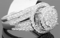 
              10K WHITE GOLD 1.50 CARAT WOMENS REAL DIAMOND ENGAGEMENT RING WEDDING BAND SET
            