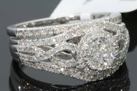 
              10K WHITE GOLD 1.25 CARAT WOMENS REAL DIAMOND ENGAGEMENT RING WEDDING BAND SET
            