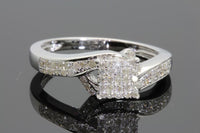 
              .40 CARAT WOMENS STERLING SILVER REAL DIAMOND ENGAGEMENT BRIDAL WEDDING RING
            
