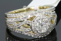 
              10K YELLOW GOLD 1.25 CARAT WOMENS REAL DIAMOND ENGAGEMENT RING WEDDING BAND SET
            