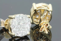 
              10K YELLOW GOLD 1.15 CARAT MENS WOMENS 9 mm 100% GENUINE DIAMONDS EARRING STUDS
            
