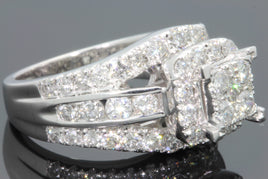 10K WHITE GOLD 2.75 CARAT WOMEN REAL DIAMOND ENGAGEMENT RING WEDDING RING BRIDAL