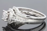 
              10K WHITE GOLD .60 CARAT WOMEN REAL DIAMOND ENGAGEMENT RING WEDDING BAND RING SET
            