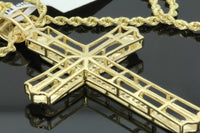 
              10K YELLOW GOLD .25 CARAT 2.25 INCH REAL DIAMOND CROSS PENDANT - WITHOUT CHAIN
            