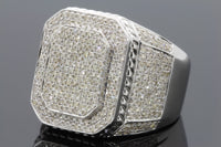 
              1.75 CARAT GENUINE DIAMONDS MENS STERLING SILVER ENGAGEMENT DIAMOND RING PINKY
            