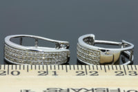 
              .50 CARAT REAL DIAMONDS STERLING SILVER RHODIUM PLATING HOOPS EARRINGS HUGGIE STUDS
            