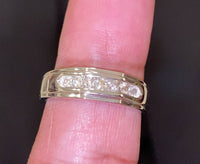 
              10K SOLID WHITE GOLD .30 CARAT REAL DIAMOND ENGAGEMENT RING WEDDING PINKY BAND
            