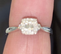 
              10K WHITE GOLD .20 CARAT WOMENS REAL DIAMOND ENGAGEMENT WEDDING RING
            