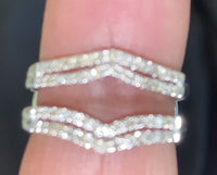 
              10K WHITE GOLD SOLITAIRE ENHANCER .50 CARAT DIAMOND RING GUARD WRAP WEDDING BAND
            