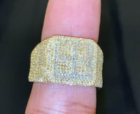 
              10K SOLID YELLOW GOLD 1.35 CARAT REAL DIAMOND ENGAGEMENT RING WEDDING PINKY BAND
            