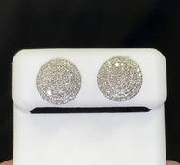 
              10K WHITE GOLD .75 CARAT 11 MM 100% GENUINE DIAMONDS MENS/WOMENS EARRING STUDS
            